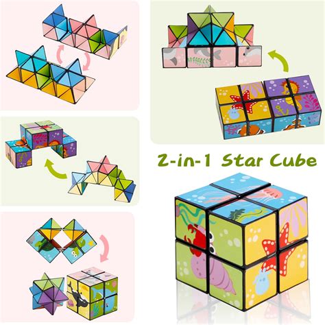 magic cube amazon|3D Magic Cube Set, Star Cube Fidget Toy Transforms Puzzle Cubes for.